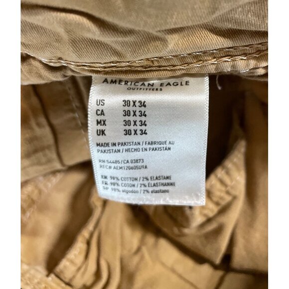 American Eagle Next Level Flex Slim Brown Chino Pants Mens Size 30x34 - Picture 10 of 11